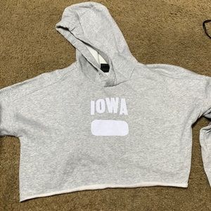 long sleeve iowa crop hoodie